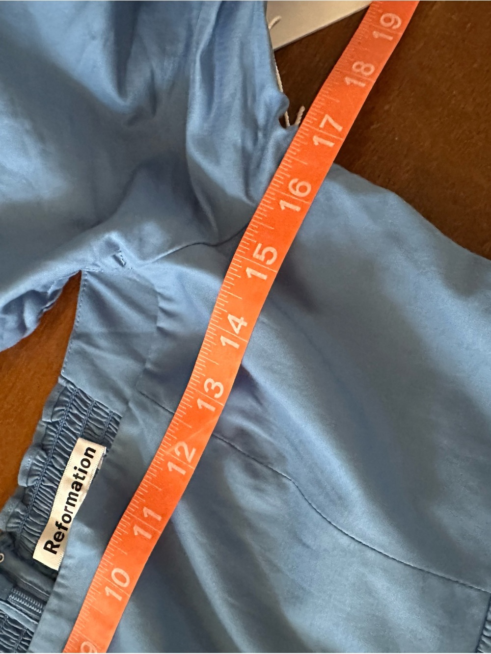 Reformation Jaxley blue long sleeve peplum blouse top size 10 NWT - Picture 5 of 9